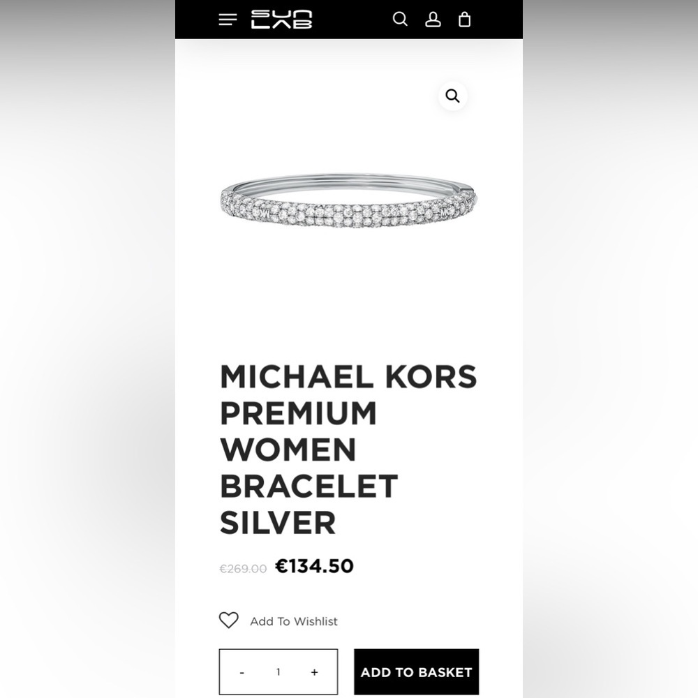 🖤🖤Michael Kors Precious Metal-Plated Sterling Silver Pavé Logo Bangle Bracelet - Picture 4 of 4